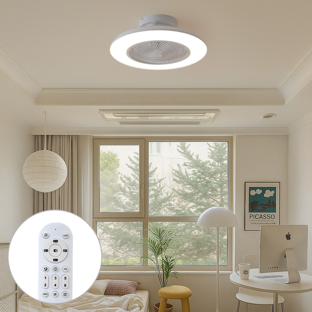 에어로스 LED 360 회전 선풍기 실링팬 방등 68W